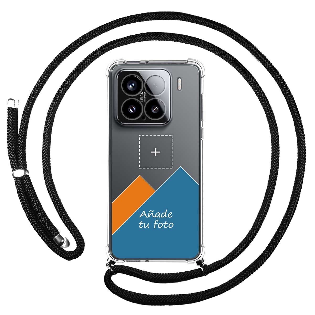 Personaliza tu Funda Colgante Transparente para Xiaomi 15 5G con Cordon Negro Dibujo Personalizada