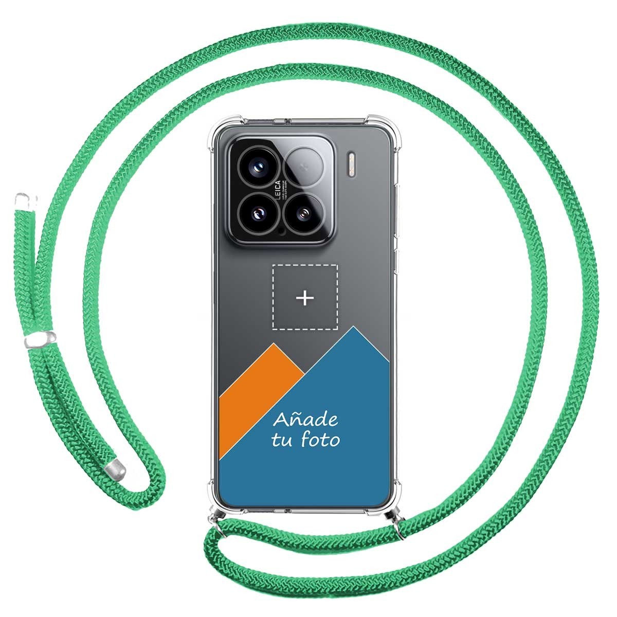 Personaliza tu Funda Colgante Transparente para Xiaomi 15 5G con Cordon Verde Agua Dibujo Personalizada