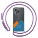 Personaliza tu Funda Colgante Transparente para Huawei Honor 400 Lite 5G con Cordon Morado Dibujo Personalizada