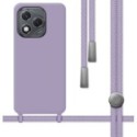 Funda Silicona Líquida con Cordón para Huawei Honor 400 Lite 5G color Morada