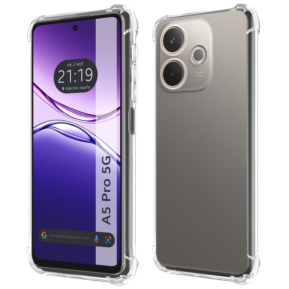 Funda Silicona Antigolpes Transparente para Oppo A5 Pro 5G