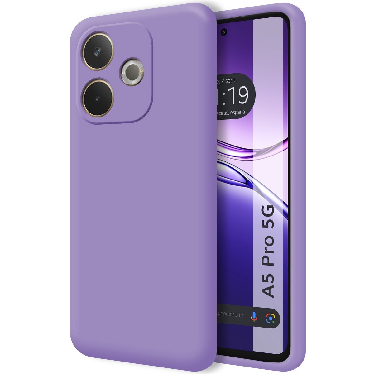 Funda Silicona Líquida Ultra Suave para Oppo A5 Pro 5G color Morada