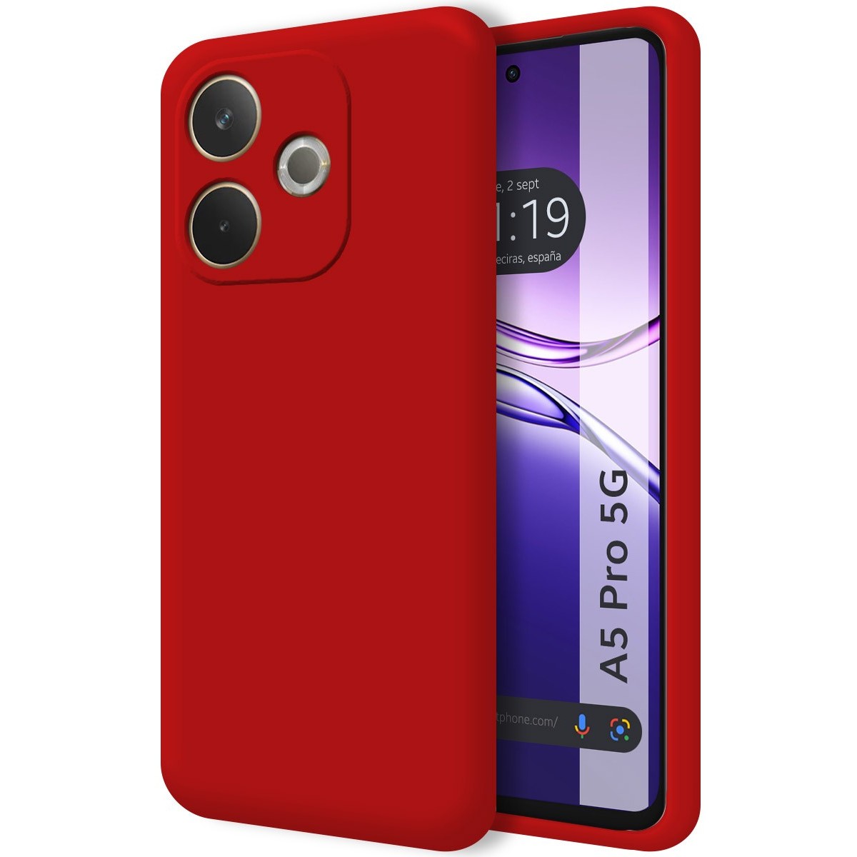 Funda Silicona Líquida Ultra Suave para Oppo A5 Pro 5G color Roja