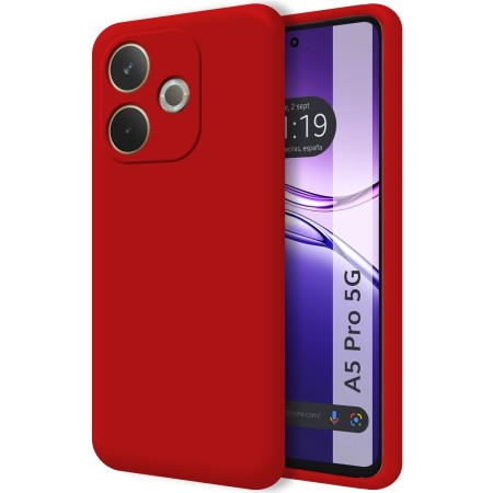 Funda Silicona Líquida Ultra Suave para Oppo A5 Pro 5G color Roja