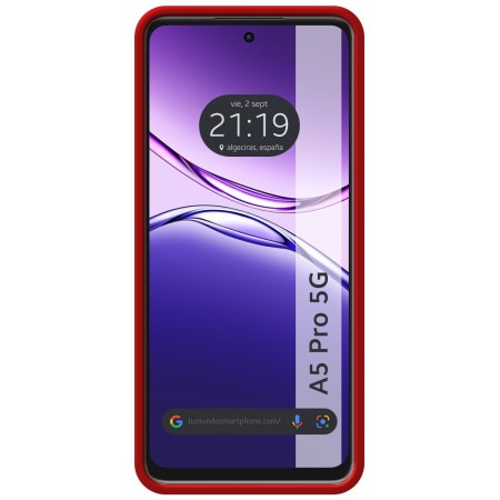 Funda Silicona Líquida Ultra Suave para Oppo A5 Pro 5G color Roja