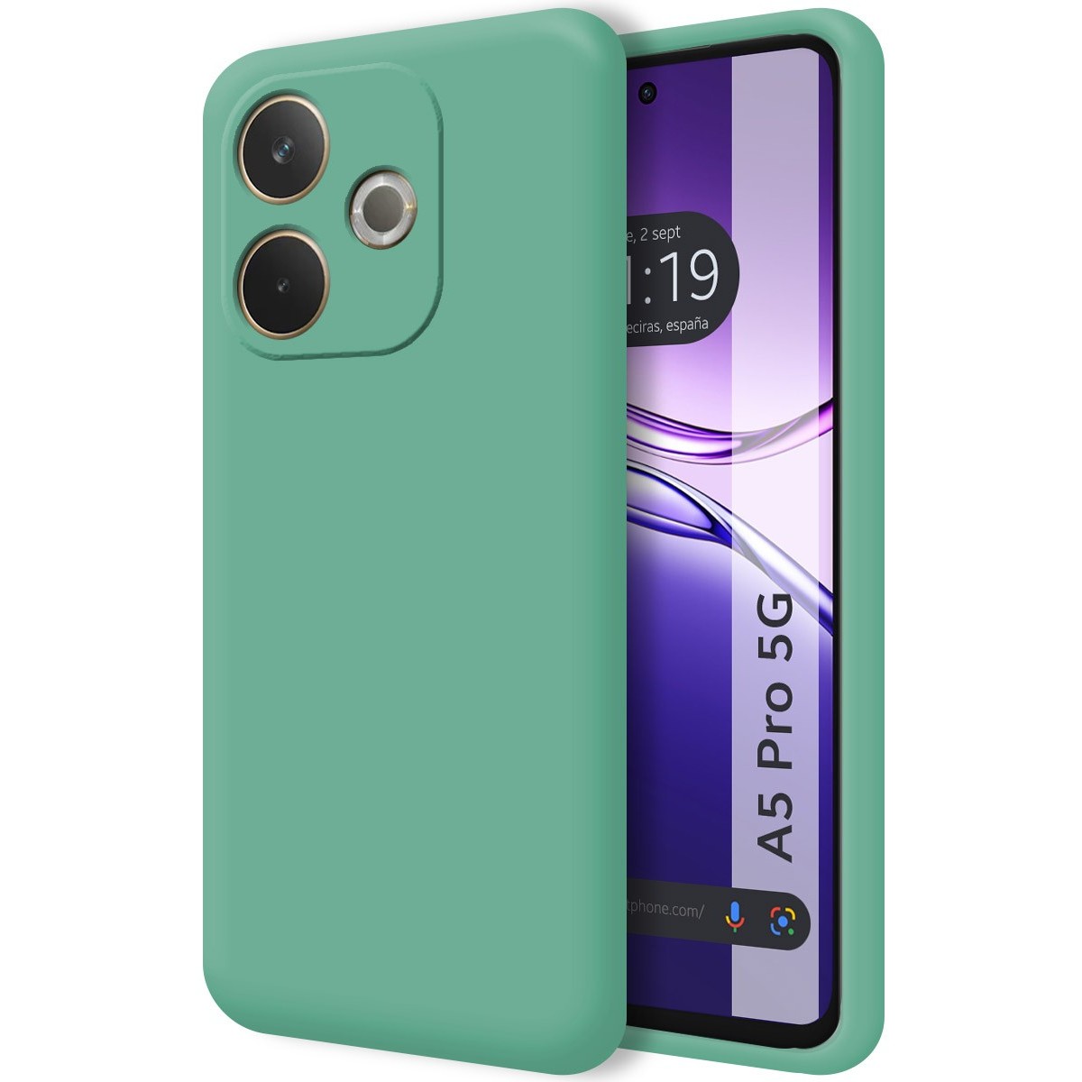 Funda Silicona Líquida Ultra Suave para Oppo A5 Pro 5G color Verde