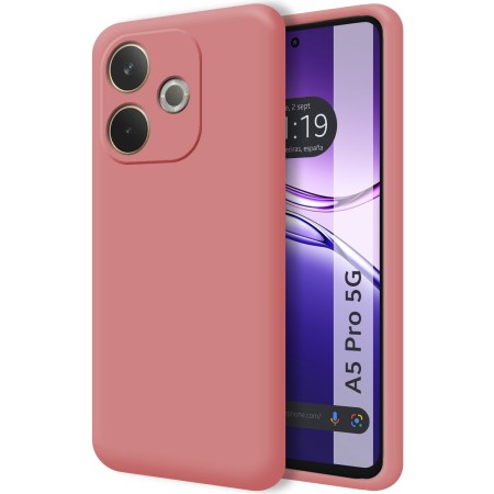 Funda Silicona Líquida Ultra Suave para Oppo A5 Pro 5G color Rosa