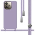 Funda Silicona Líquida con Cordón para Oppo A5 Pro 5G color Morada