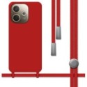Funda Silicona Líquida con Cordón para Oppo A5 Pro 5G color Roja