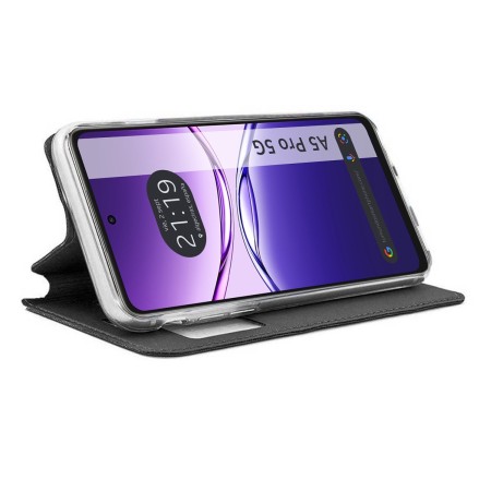 Funda Libro Soporte con Ventana para Oppo A5 Pro 5G color Negra