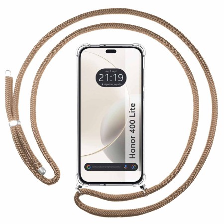 Funda Colgante Transparente para Huawei Honor 400 Lite 5G con Cordon Camel