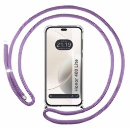 Funda Colgante Transparente para Huawei Honor 400 Lite 5G con Cordon Morado