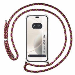 Funda Colgante Transparente para Huawei Honor 400 Lite 5G con Cordon Rosa / Dorado