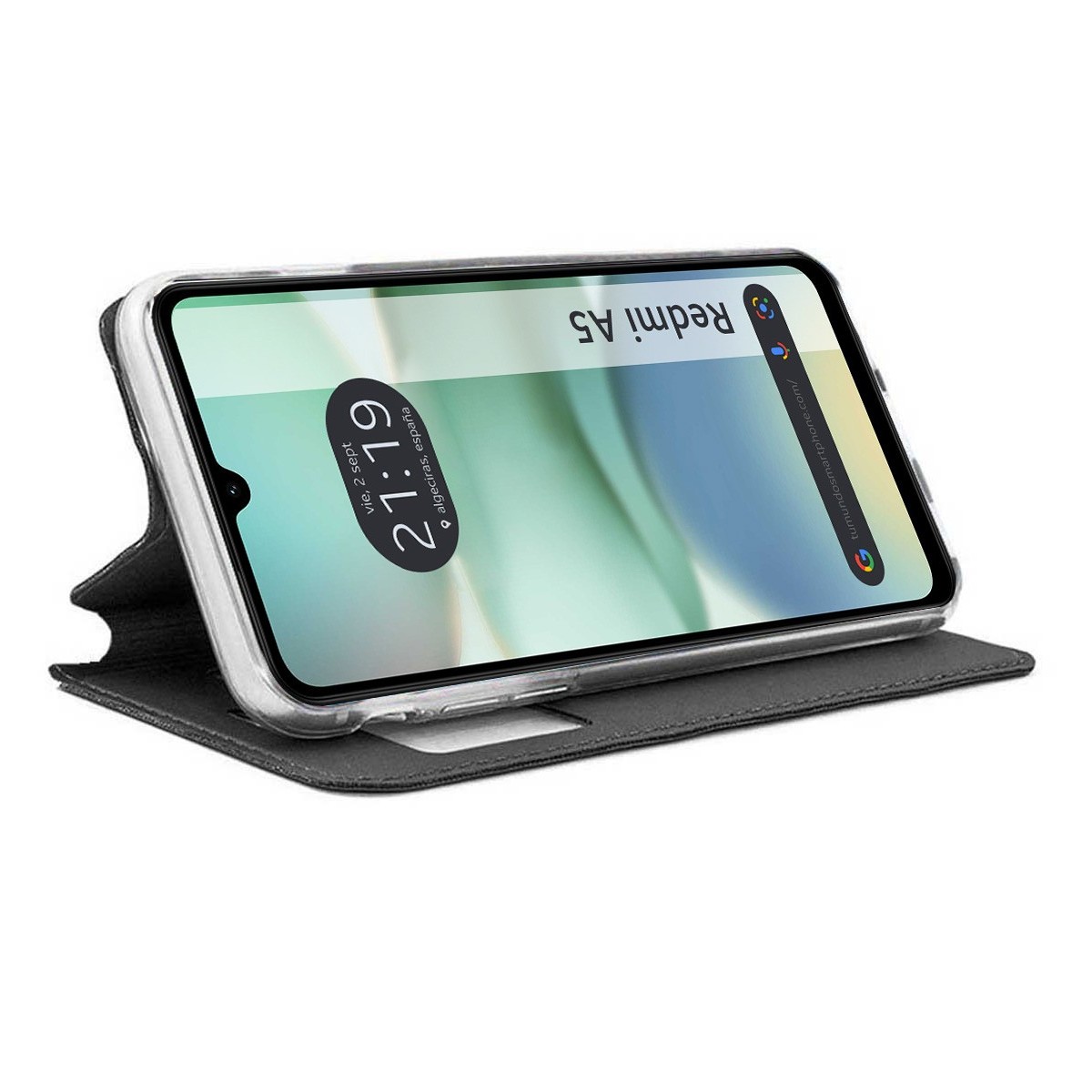 Funda Libro Soporte con Ventana para Xiaomi Redmi A5 color Negra