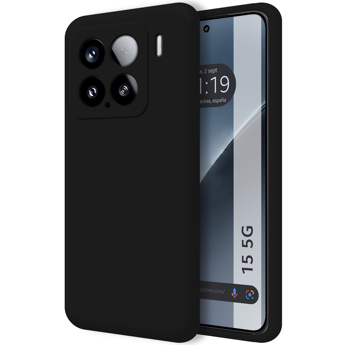 Funda Silicona Líquida Ultra Suave para Xiaomi 15 5G color Negra