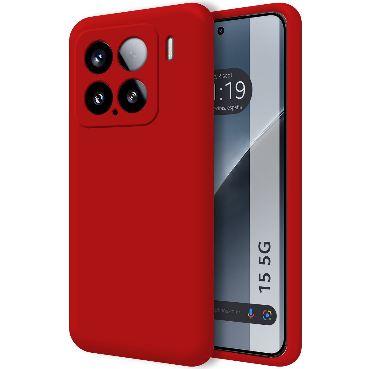 Funda Silicona Líquida Ultra Suave para Xiaomi 15 5G color Roja