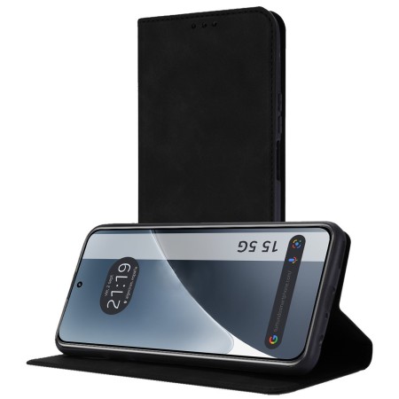 Funda Libro de Polipiel con tarjetero para Xiaomi 15 5G color Negra
