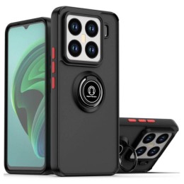 Funda Mate con Borde Negro y Anillo Giratorio 360 para Xiaomi 15 5G