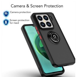 Funda Mate con Borde Negro y Anillo Giratorio 360 para Xiaomi 15 5G 2