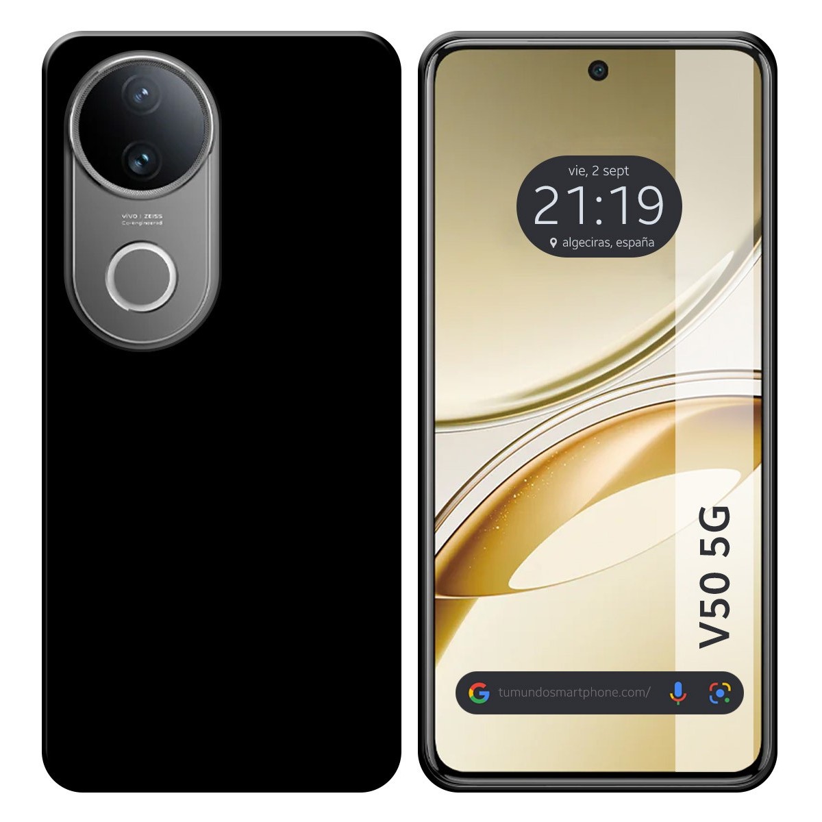 Funda Silicona Gel TPU Negra para Vivo V50 5G