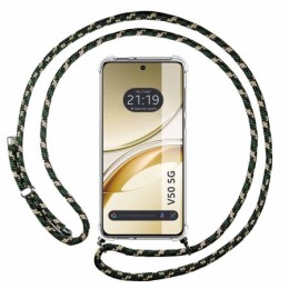 Funda Colgante Transparente para Vivo V50 5G con Cordon Verde / Dorado