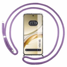 Funda Colgante Transparente para Vivo V50 5G con Cordon Morado