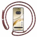 Funda Colgante Transparente para Vivo V50 5G con Cordon Rosa / Dorado