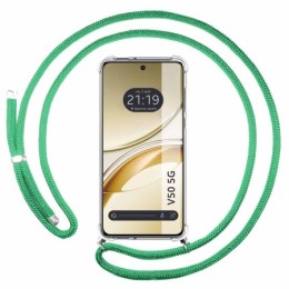 Funda Colgante Transparente para Vivo V50 5G con Cordon Verde Agua