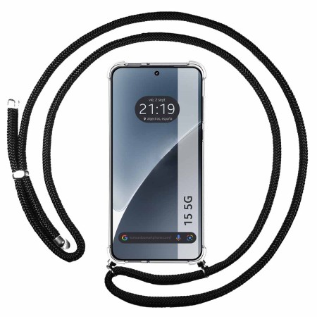 Funda Colgante Transparente para Xiaomi 15 5G con Cordon Negro