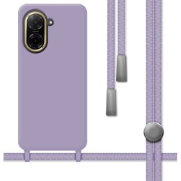 Funda Silicona Líquida con Cordón para Xiaomi Redmi A5 color Morada