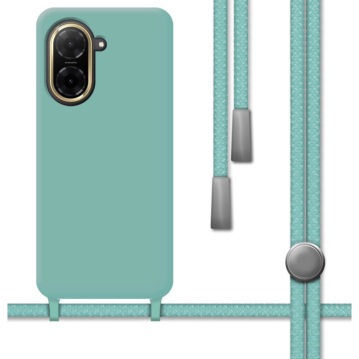 Funda Silicona Líquida con Cordón para Xiaomi Redmi A5 color Verde