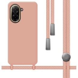 Funda Silicona Líquida con Cordón para Xiaomi Redmi A5 color Rosa