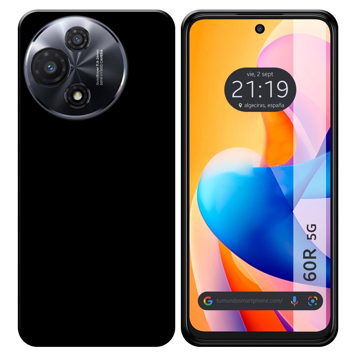 Funda Silicona Gel TPU Negra para TCL 60R 5G