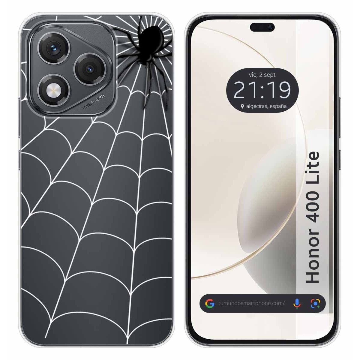 Funda Silicona Transparente para Huawei Honor 400 Lite 5G diseño Araña Dibujos