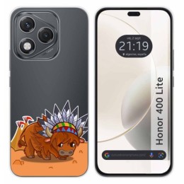 Funda Silicona Transparente para Huawei Honor 400 Lite 5G diseño Bufalo Dibujos