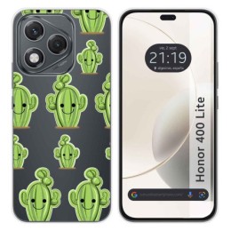 Funda Silicona Transparente para Huawei Honor 400 Lite 5G diseño Cactus Dibujos