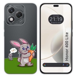 Funda Silicona Transparente para Huawei Honor 400 Lite 5G diseño Conejo Dibujos
