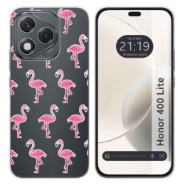 Funda Silicona Transparente para Huawei Honor 400 Lite 5G diseño Flamenco Dibujos