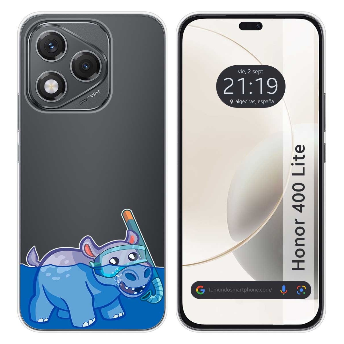 Funda Silicona Transparente para Huawei Honor 400 Lite 5G diseño Hipo Dibujos