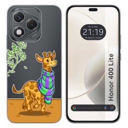 Funda Silicona Transparente para Huawei Honor 400 Lite 5G diseño Jirafa Dibujos
