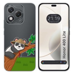 Funda Silicona Transparente para Huawei Honor 400 Lite 5G diseño Panda Dibujos