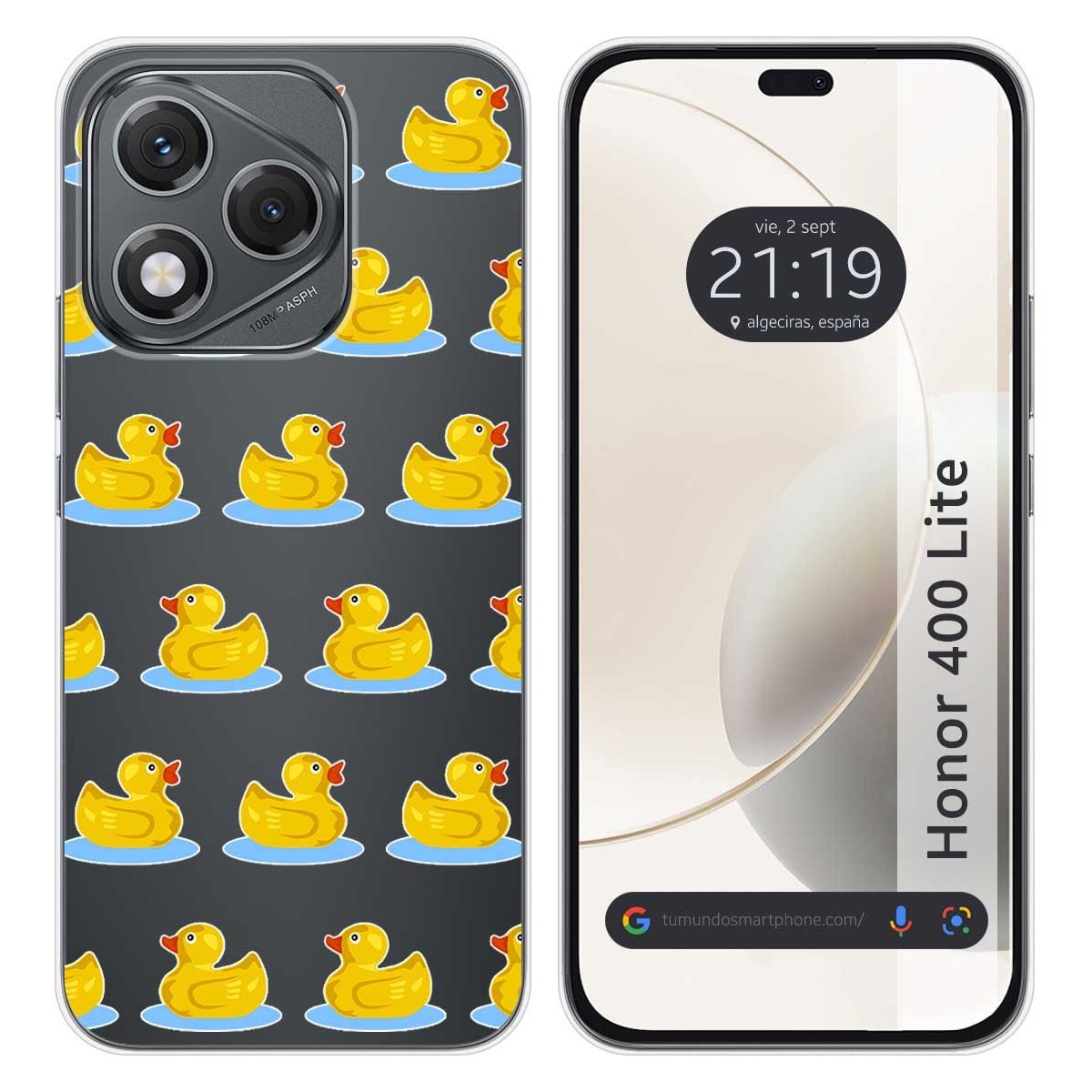 Funda Silicona Transparente para Huawei Honor 400 Lite 5G diseño Pato Dibujos