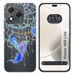Funda Silicona Transparente para Huawei Honor 400 Lite 5G diseño Plumas Dibujos