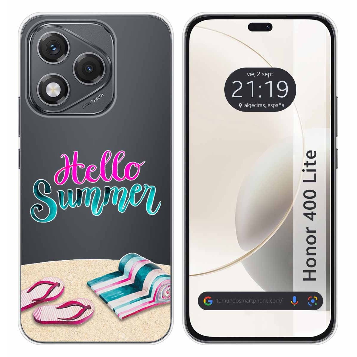 Funda Silicona Transparente para Huawei Honor 400 Lite 5G diseño Summer Dibujos