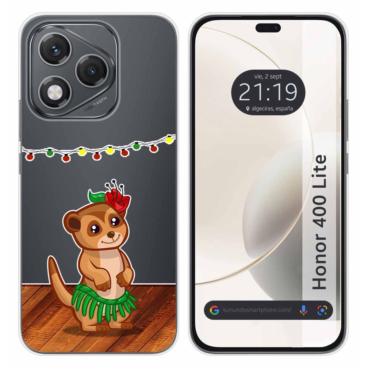 Funda Silicona Transparente para Huawei Honor 400 Lite 5G diseño Suricata Dibujos