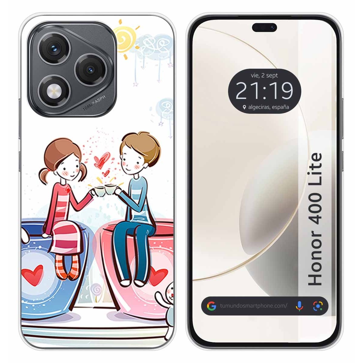 Funda Silicona para Huawei Honor 400 Lite 5G diseño Café Dibujos