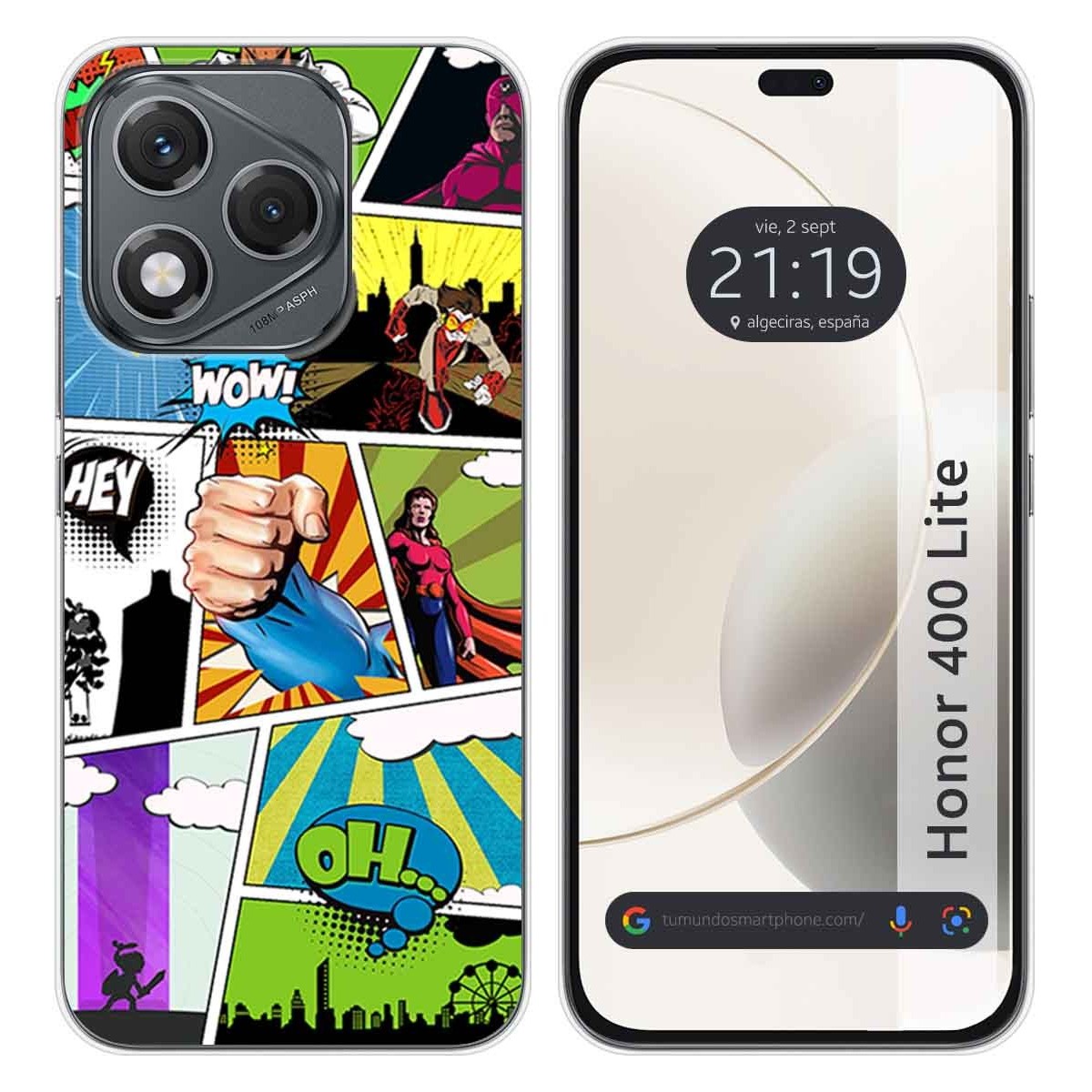 Funda Silicona para Huawei Honor 400 Lite 5G diseño Comic Dibujos