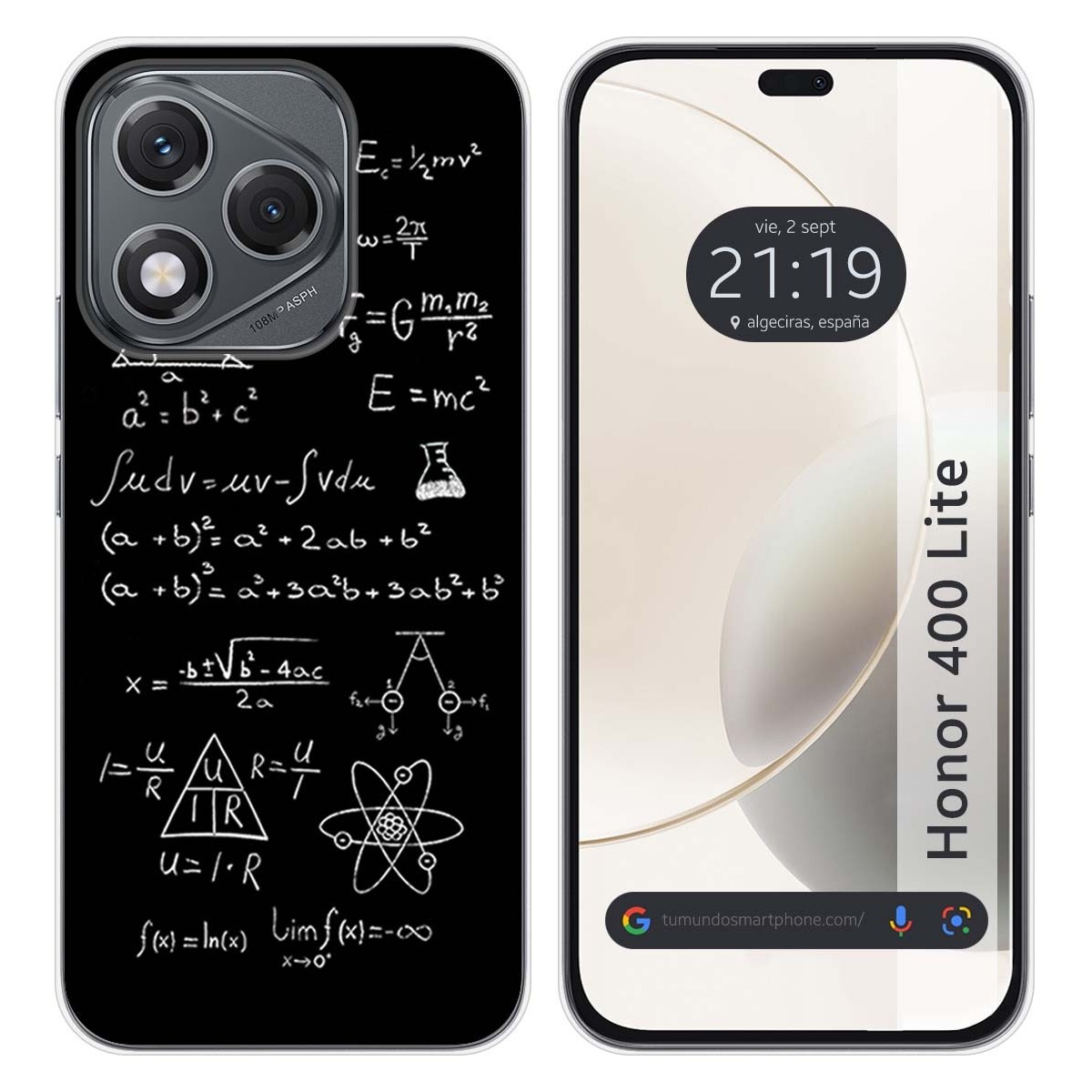 Funda Silicona para Huawei Honor 400 Lite 5G diseño Formulas Dibujos