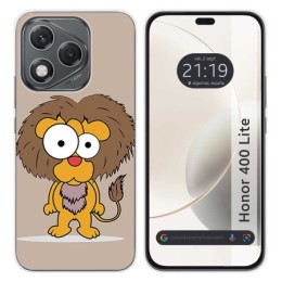 Funda Silicona para Huawei Honor 400 Lite 5G diseño Leon Dibujos