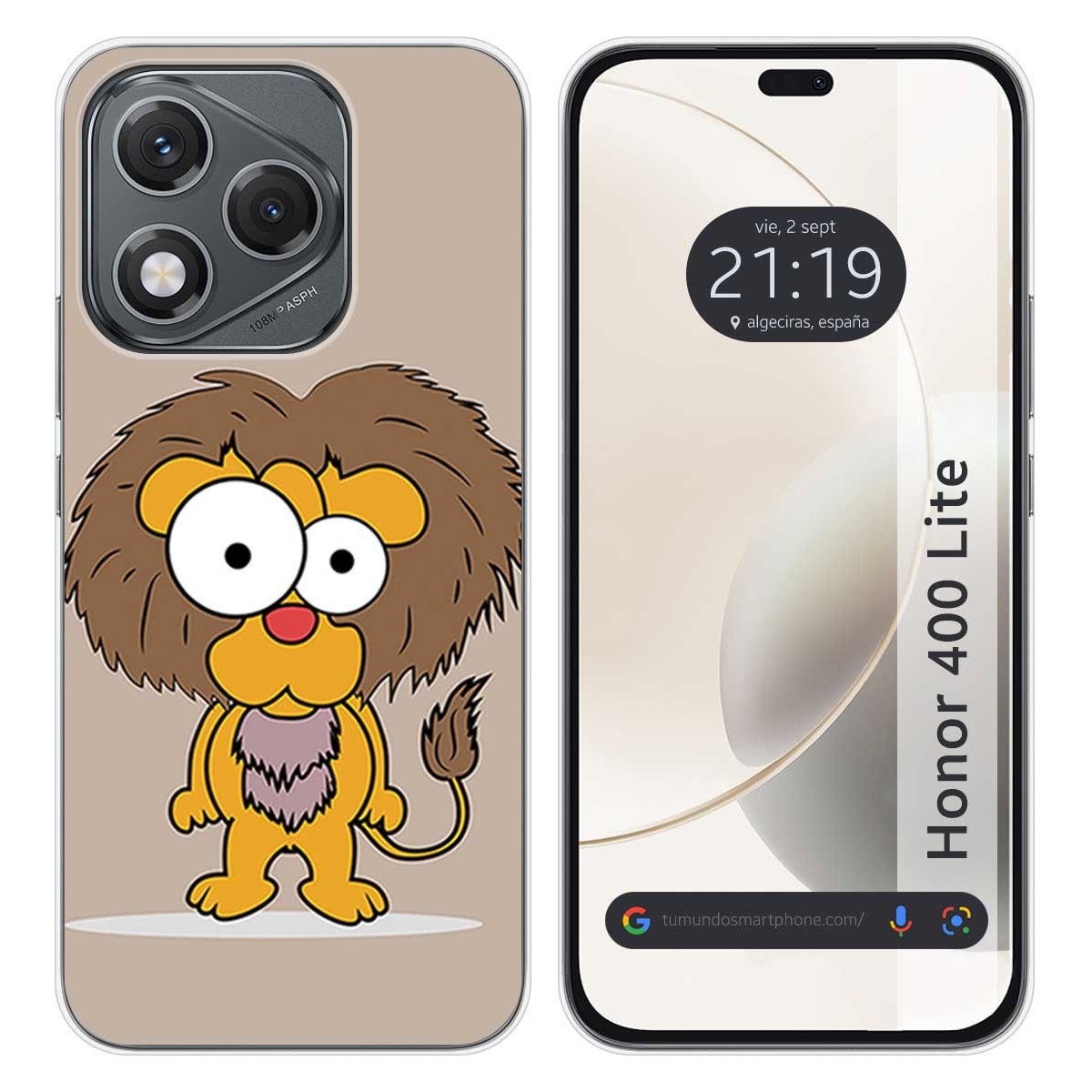 Funda Silicona para Huawei Honor 400 Lite 5G diseño Leon Dibujos